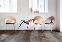 Billede af Vermund VL1100 Spisebordsstol SH: 46 cm - Krom/Olieret Eg/Sierra Cognac Læder