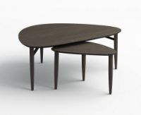 Billede af Thomsen Furniture Katrine Nordic Sofabord Trekant Lille 42x67x45 cm - Røget Eg / Sortlakeret Eg