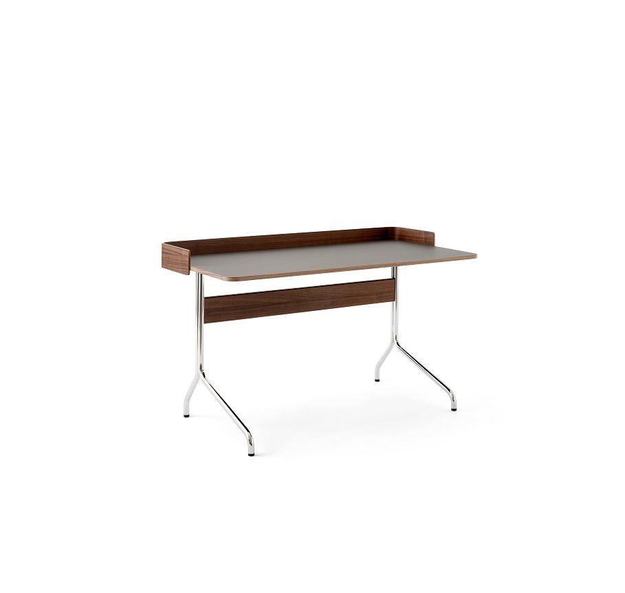 Billede af &Tradition Pavilion Desk AV17 w. Back 130x65 cm - Linoleum Iron 4178 / Lacquered Walnut 