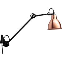Billede af DCW Editions Lampe Gras N222 Væglampe Rund H: 40cm - Sort/Kobber/Hvid