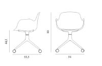 Billede af Normann Copenhagen Form Drejestol m. hjul m. armlæn SH: 45cm - Sort Alu/Sort