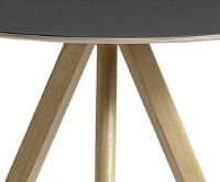 Billede af HAY CPH 20 Round Table Ø: 90 cm - Lacquered Solid Oak/Black Linoleum