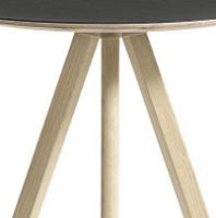Billede af HAY CPH 20 Round Table Ø: 50 cm - Lacquered Solid Oak/Black Linoleum