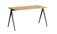 Billede af HAY Pyramide Table 01 140x65 cm - Black Powder Coated Steel/Clear Lacquered Oak
