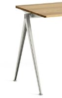 Billede af HAY Pyramide Table 01 140x65 cm - Beige Powder Coated Steel/Clear Lacquered Oak