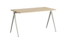 Billede af HAY Pyramide Table 01 140x65 cm - Beige Powder Coated Steel/Matt Lacquered Oak