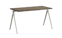 Billede af HAY Pyramide Table 01 140x65 cm - Beige Powder Coated Steel/Matt Lacquered Oak