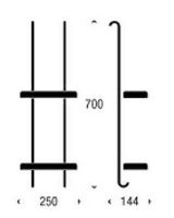 Billede af FROST NOVA2 Sæbehylde 6 Dobbelt H: 70cm - Børstet