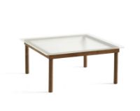 Billede af HAY Kofi Table 80x80 cm - Solid Walnut / Clear Reeded Glass