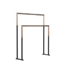 Billede af FROST NOVA2 Håndklædestander 1976 Dobbelt H: 75cm - Mat Sort/Poleret Kobber