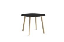 Billede af HAY CPH Deux 220 Table Ø: 98 cm - Untreated Solid Beech/Ink Black Laminate