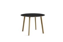 Billede af HAY CPH Deux 220 Table Ø: 98 cm - Lacquered Solid Oak/Ink Black Laminate
