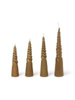 Billede af Ferm Living Twisted Candles Set of 4 H: 25 cm - Straw OUTLET