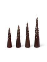 Billede af Ferm Living Twisted Candles Set of 4 H: 25 cm - Brown OUTLET