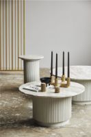 Billede af Nordal Erie Round Coffee Table Ø:90 cm - White Marble Top 