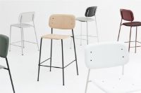 Billede af HAY Soft Edge 90 Bar Stool Low w. Seat Upholstery SH: 65 cm - Remix 173/Black Lacquered/Black Powder Coated Steel