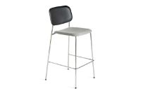 Billede af HAY Soft Edge P10 Bar Stool High w. Seat Upholstery SH: 75 cm - Hallingdal 166/Black/Chromed Steel 