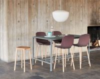 Billede af HAY New Order High Table 200x75 cm - Charcoal Powder Coated / Dark Grey Linoleum