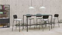 Billede af HAY New Order High Table 200x75 cm - Charcoal Powder Coated / Green Linoleum