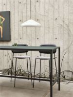 Billede af HAY New Order High Table 200x75 cm - Charcoal Powder Coated / Green Linoleum