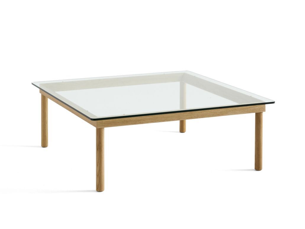 Billede af HAY Kofi Table 100x100 cm - Solid Oak / Clear Glass