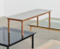 Billede af HAY Kofi Table 80x80 cm - Black Solid Oak / Clear Glass