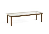 Billede af HAY Kofi Table 140x50 cm - Solid Walnut / Clear Reeded Glass 