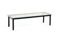Billede af HAY Kofi Table 140x50 cm - Black Solid Oak / Clear Reeded Glass