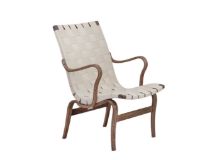 Billede af Bruno Mathsson Mi 472 Eva Lænestol m. arm SH: 34 cm - Røget Eg / Linnegjord Natur