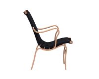 Billede af Bruno Mathsson Mi 472 Eva Lænestol m. arm SH: 34 cm - Lakeret Bøg / Sort Linnegjord 