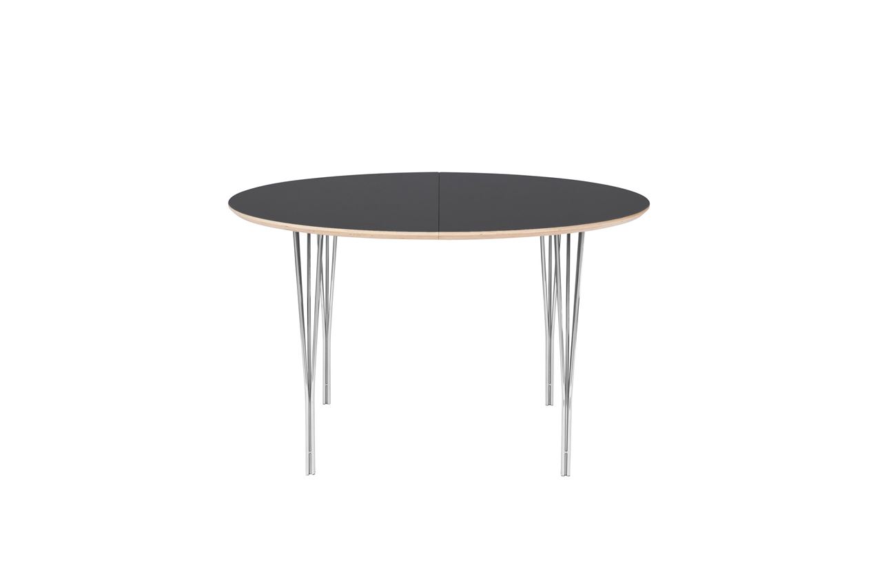 Billede af Haslev Symphony 92 Spisebord Ø: 120 cm - Grafit Laminat / Chrome