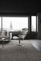 Billede af Fredericia Furniture 5000 Corona Lænestol m. Drejestel SH: 42 cm - Fiord 151/Børstet Krom