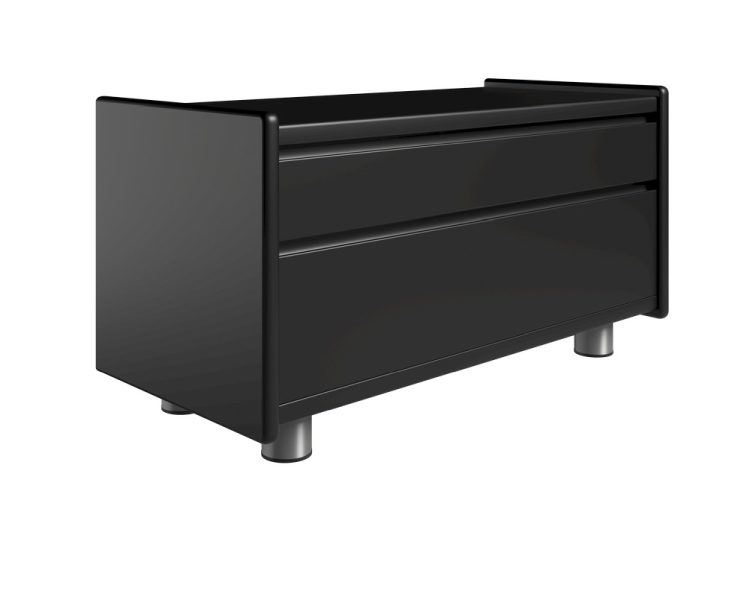 Billede af Kaagaard 228037 Sengebord med Metalben 34x80x37 cm - Sortmalet