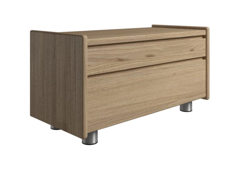 Billede af Kaagaard 228037 Sengebord med Metalben 34x80x37 cm - Oliebehandlet Eg
