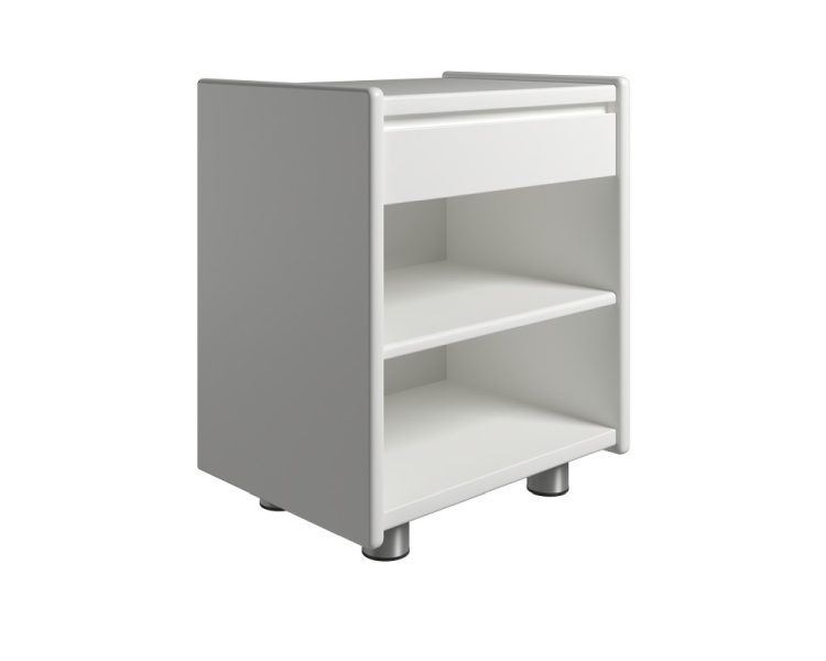 Billede af Kaagaard 315037 Sengebord med Metalben 51x50x37 cm - Hvidmalet