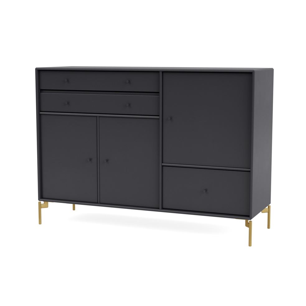 Billede af Montana Mega 201202 Skænk med ben 115,2x38 cm - 04 Anthracite / Brass