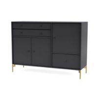 Billede af Montana Mega 201202 Skænk med ben 115,2x38 cm - 04 Anthracite / Brass