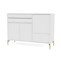 Billede af Montana Mega 201202 Skænk med ben 115,2x38 cm - 101 NewWhite / Brass