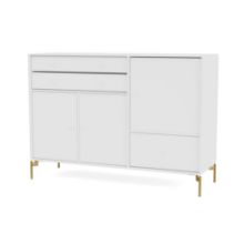 Billede af Montana Mega 201202 Skænk med ben 115,2x38 cm - 101 NewWhite / Brass