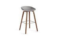 Billede af HAY AAS 32 Barstol High SH: 75 cm - Lacquered Walnut Veneer/Concrete Grey