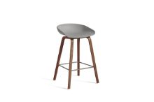Billede af HAY AAS 32 Barstol Low SH: 65 cm - Lacquered Walnut Veneer/Concrete Grey