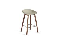 Billede af HAY AAS 32 Barstol Low SH: 65 cm - Lacquered Walnut Veneer/Pastel Green