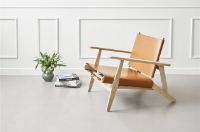 Billede af Duus & Møller Serengeti Lænestol SH: 32,6 cm - Massiv Eg/Cognac