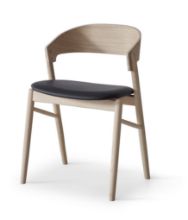 Billede af Findahl by Hammel SPRINGER Spisebordsstol SH: 47 cm - Ubehandlet Eg/Sort Sydney Læder