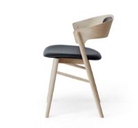 Billede af Findahl by Hammel SPRINGER Spisebordsstol M. Rygpolstring SH: 47 cm - Sæbebehandlet Eg/Sort Sydney Læder