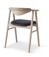 Billede af Findahl by Hammel TRADITION Spisebordsstol SH: 47 cm - Ubehandlet Eg/Sort Sydney Læder