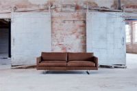 Billede af Søren Lund SL 286 2,5 Pers. Sofa L: 215 cm - Teak Genova Læder/Stål Sokkel K16