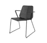 Billede af Cane-line Outdoor Vision Stol m. Armlæn SH: 45 cm - Black/Graphite 