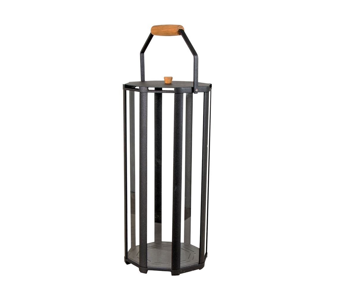 Billede af Cane-line Outdoor Lightlux Lanterne m. Hank Stor H: 52 cm - Lava Grey Aluminium/Teak