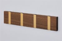 Billede af KNAX vandret 4 knagerække L: 19,8 cm - Valnød/Messing